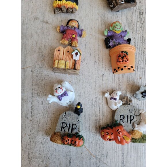Vintage Halloween miniature magnet Frankenstein ghost witch set - Picture 2 of 8